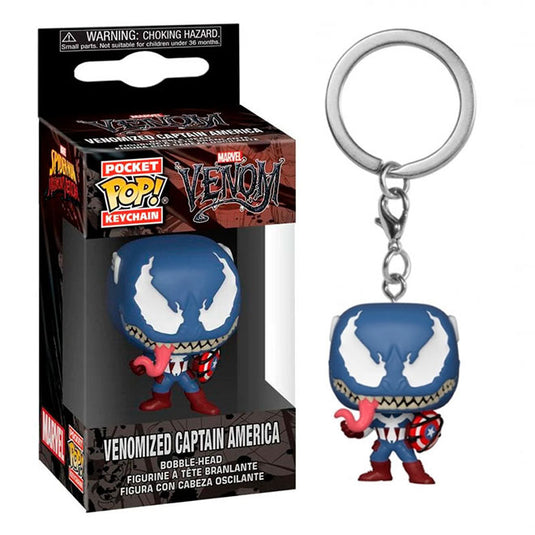 Pocket POP! Keychain - Marvel Venom - Venomized Captain America - Keyring