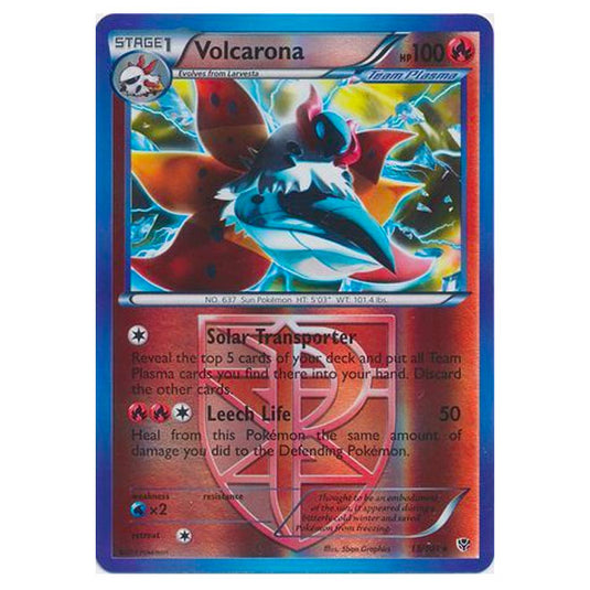 Pokemon - Black & White - Plasma Blast - (Reverse Holo) Volcarona - 13/101