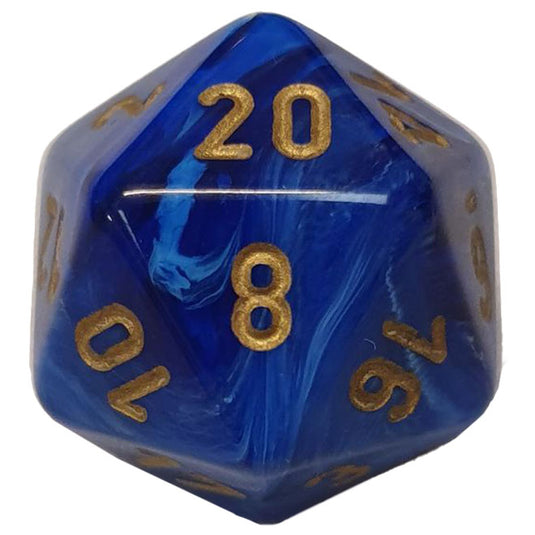 Chessex - Signature 16mm D20 - Vortex Blue with Gold
