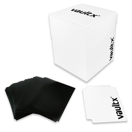 Vault X - Large Deck Box w/ 150 Card Sleeves - White Vault X - Large Deck Box w/ 150 Card Sleeves - White