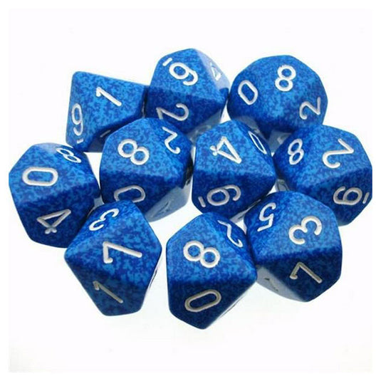 Chessex - Speckled Polyhedral D10 10-Dice Blocks - Water