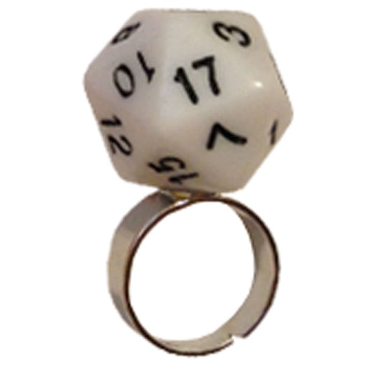 White D20 - Dice Ring (Adjustable)