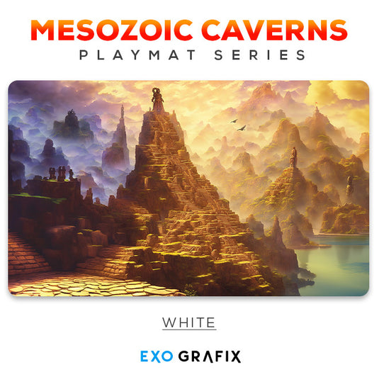 Exo Grafix - Playmat - Mesozoic Caverns - White