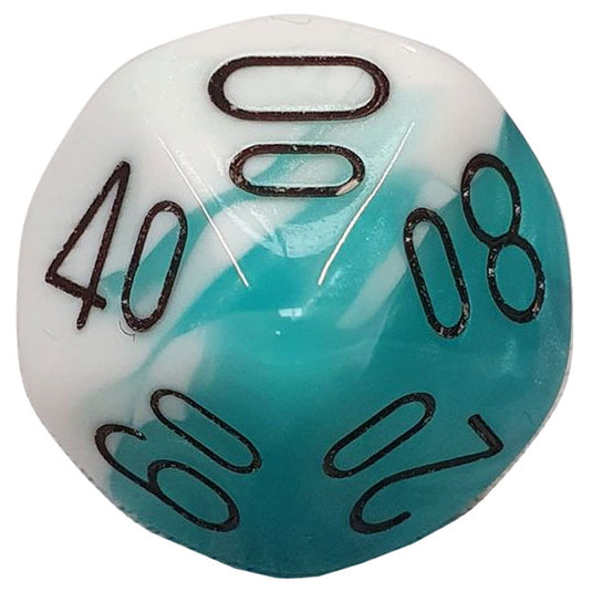 Chessex - Gemini 16mm D10/100 - Teal-White w/Black