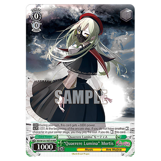 "Quaerere Lumina" Mortis BD/W125-TE01R card from the Weiss Schwarz set MyGO!!!!! × Ave Mujica