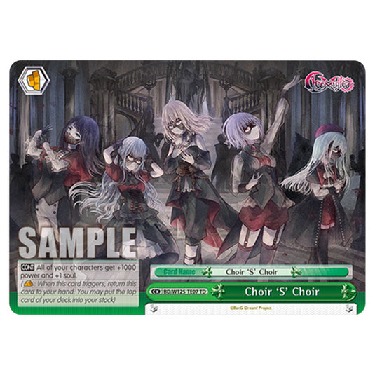 Choir 'S' Choir BD/W125-TE07 card from the Weiss Schwarz set MyGO!!!!! × Ave Mujica
