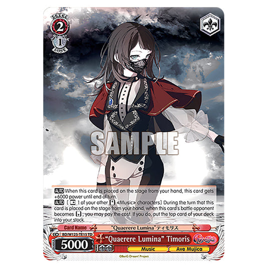 "Quaerere Lumina" Timoris BD/W125-TE15 card from the Weiss Schwarz set MyGO!!!!! × Ave Mujica
