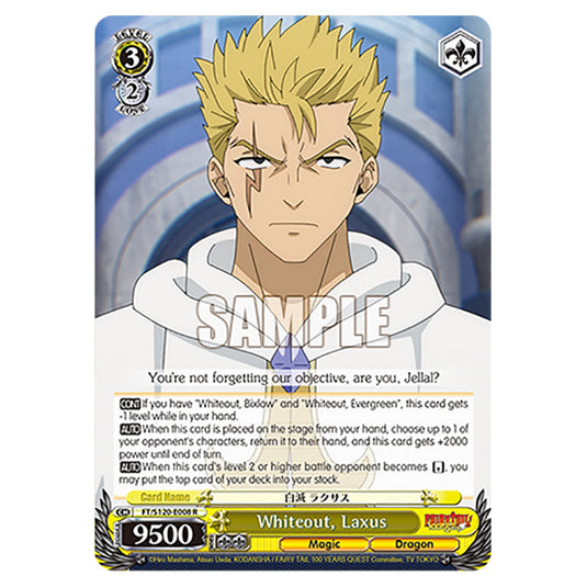 Whiteout, Laxus FT/S120-E008 card from the Weiss Schwarz set Fairy Tail 100 Years Quest