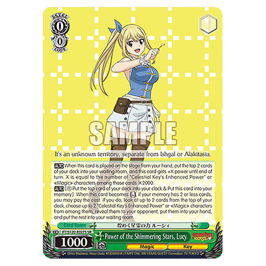 Power of the Shimmering Stars, Lucy FT/S120-E027S card from the Weiss Schwarz set Fairy Tail 100 Years Quest