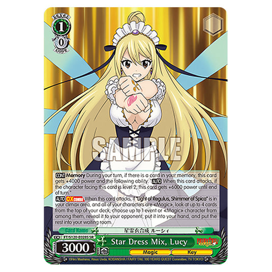 Star Dress Mix, Lucy FT/S120-E028S card from the Weiss Schwarz set Fairy Tail 100 Years Quest