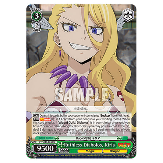 Ruthless Diabolos, Kiria FT/S120-E036 card from the Weiss Schwarz set Fairy Tail 100 Years Quest