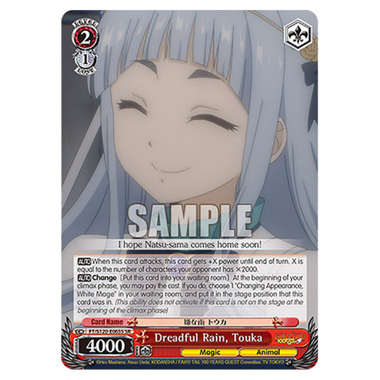 Dreadful Rain, Touka FT/S120-E065S card from the Weiss Schwarz set Fairy Tail 100 Years Quest