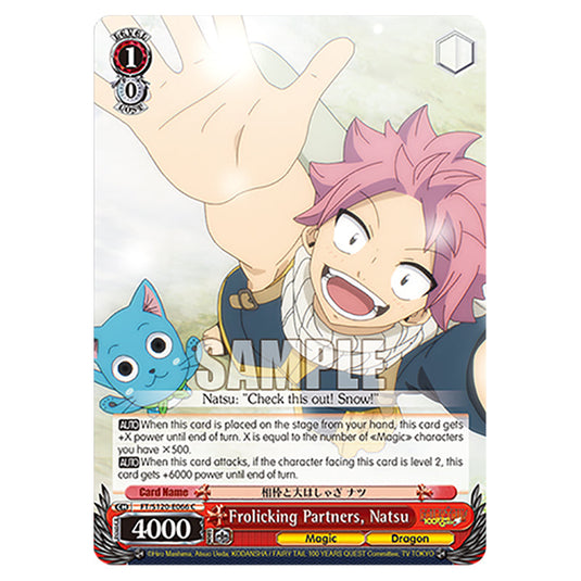 Frolicking Partners, Natsu FT/S120-E066 card from the Weiss Schwarz set Fairy Tail 100 Years Quest