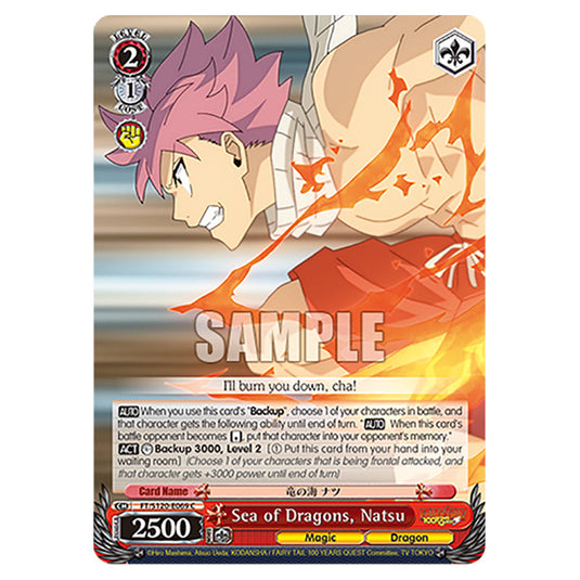 Sea of Dragons, Natsu FT/S120-E069 card from the Weiss Schwarz set Fairy Tail 100 Years Quest