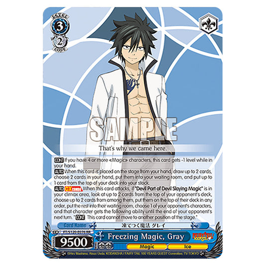 Freezing Magic, Gray FT/S120-E076 card from the Weiss Schwarz set Fairy Tail 100 Years Quest