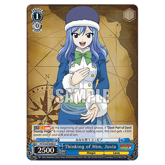 Thinking of Him, Juvia FT/S120-E086 card from the Weiss Schwarz set Fairy Tail 100 Years Quest