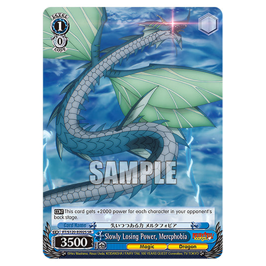 Slowly Losing Power, Mercphobia FT/S120-E092S card from the Weiss Schwarz set Fairy Tail 100 Years Quest
