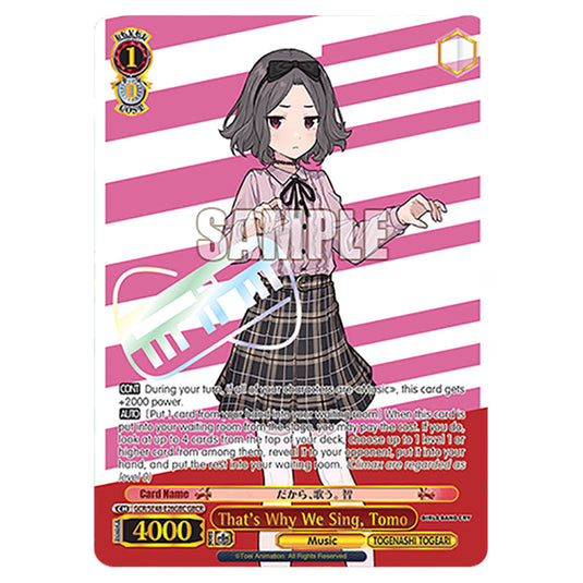 Character GCR/SE48-E26GBC card from the Weiss Schwarz set Girls Band Cry