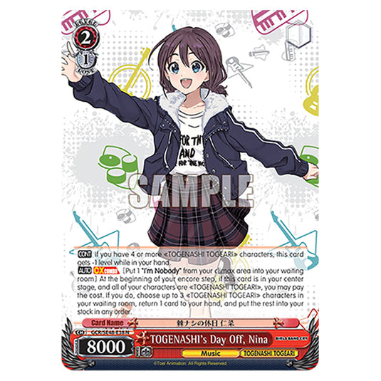 Character GCR/SE48-E38 card from the Weiss Schwarz set Girls Band Cry