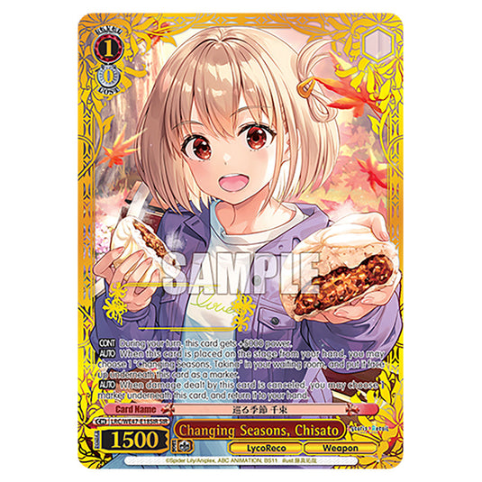Changing Seasons, Chisato Character card from the Weiss Schwarz set Lycoris Recoil - Premium Booster LRC/WE47-E18SIR