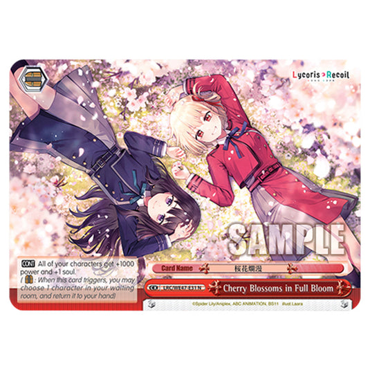 Cherry Blossoms in Full Bloom Climax card from the Weiss Schwarz set Lycoris Recoil - Premium Booster LRC/WE47-E31
