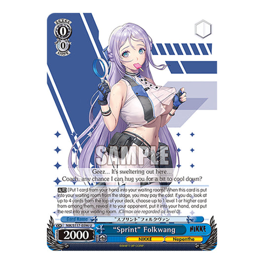 Character NIK/S117-E096 card from the Weiss Schwarz set GODDESS OF VICTORY: NIKKE