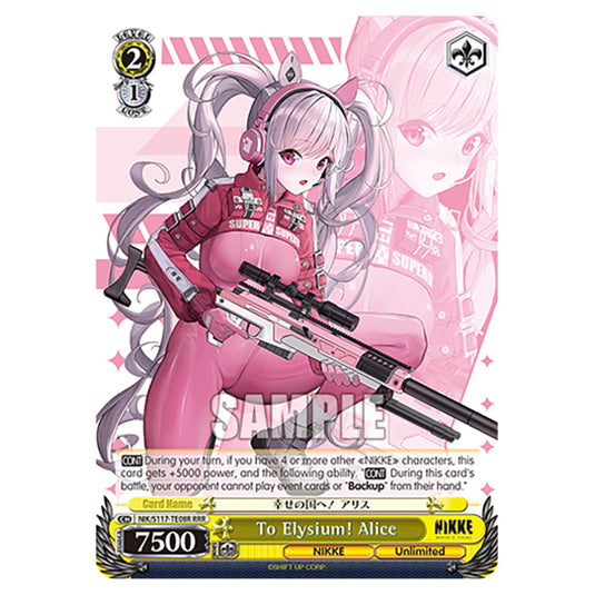 Character NIK/S117-TE08R card from the Weiss Schwarz set GODDESS OF VICTORY: NIKKE