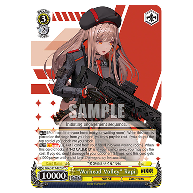 Nikke Cards Rapi Weiss Schwarz - GODDESS OF VICTORY: NIKKE - “Warhead Volley” Rapi (TD)