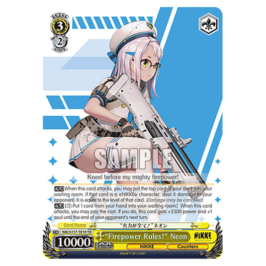 Character NIK/S117-TE10 card from the Weiss Schwarz set GODDESS OF VICTORY: NIKKE