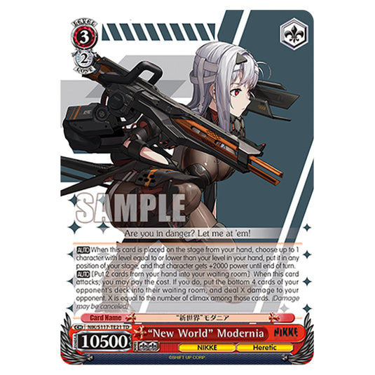 Character NIK/S117-TE21 card from the Weiss Schwarz set GODDESS OF VICTORY: NIKKE