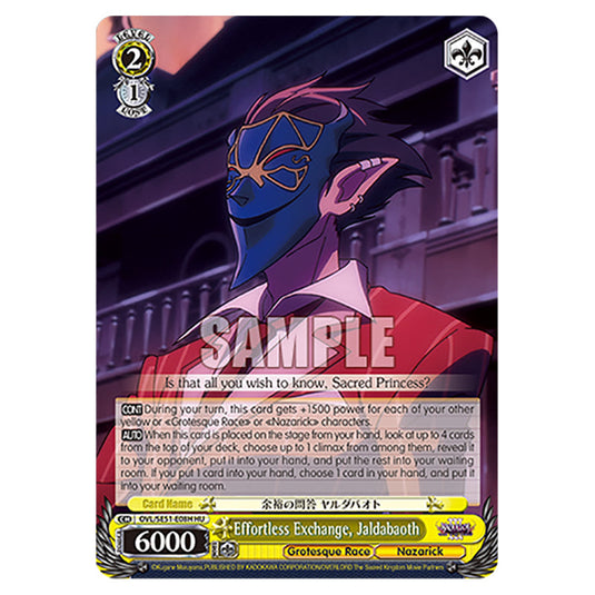 Effortless Exchange, Jaldabaoth OVL/SE51-E08H card from the Weiss Schwarz set Nazarick: Tomb of the Undead Vol.3