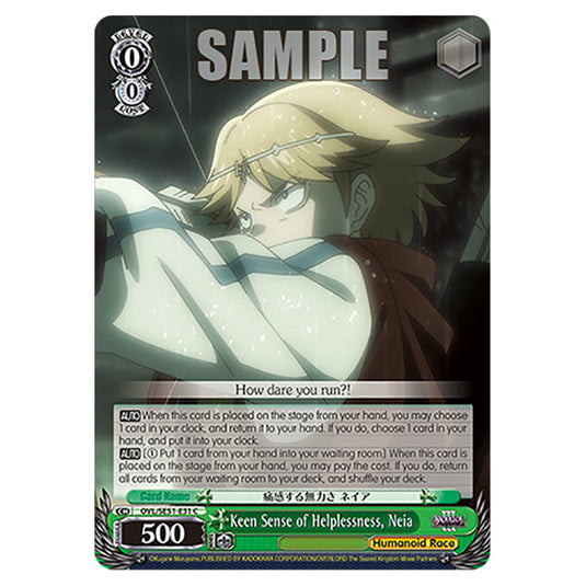 Keen Sense of Helplessness, Neia OVL/SE51-E31 card from the Weiss Schwarz set Nazarick: Tomb of the Undead Vol.3