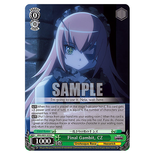 Final Gambit, CZ OVL/SE51-E33 card from the Weiss Schwarz set Nazarick: Tomb of the Undead Vol.3