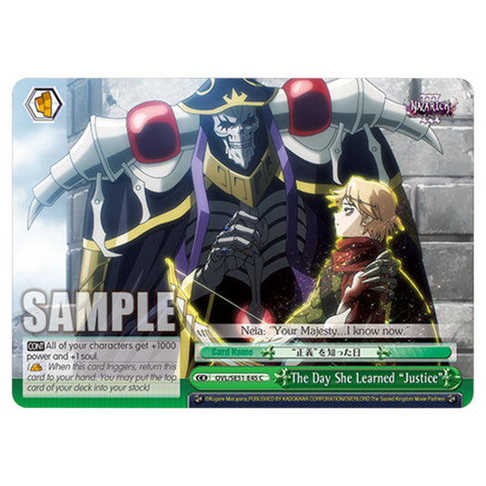 The Day She Learned “Justice” OVL/SE51-E45 card from the Weiss Schwarz set Nazarick: Tomb of the Undead Vol.3