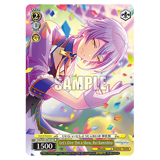 Let's Give 'Em a Show, Rui Kamishiro PJS/S91-E013V card from the Weiss Schwarz set Hatsune Miku: Colourful Stage!