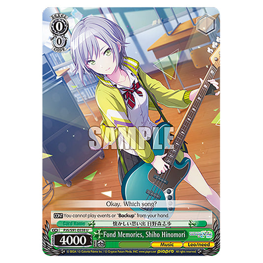 Fond Memories, Shiho Hinomori PJS/S91-E038 card from the Weiss Schwarz set Hatsune Miku: Colourful Stage!