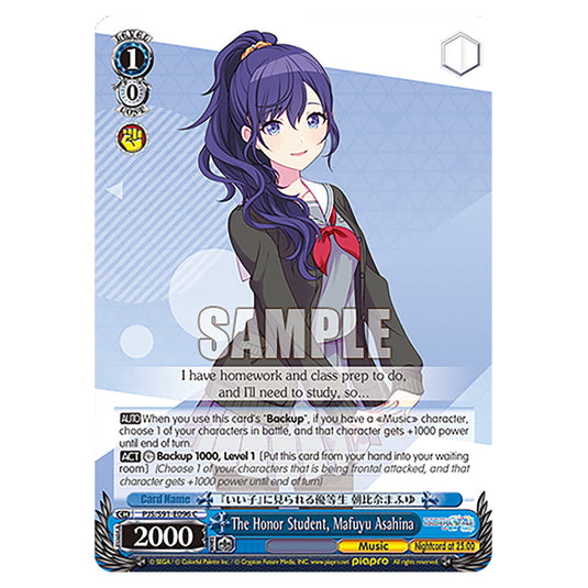 The Honor Student, Mafuyu Asahina PJS/S91-E096 card from the Weiss Schwarz set Hatsune Miku: Colourful Stage!