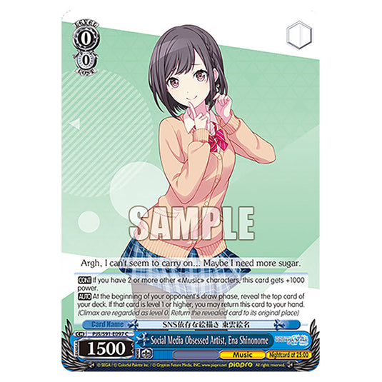 Social Media Obsessed Artist, Ena Shinonome PJS/S91-E097 card from the Weiss Schwarz set Hatsune Miku: Colourful Stage!