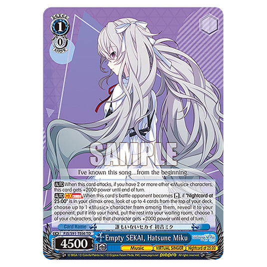 Empty SEKAI, Hatsune Miku PJS/S91-TE66 card from the Weiss Schwarz set Hatsune Miku: Colourful Stage!