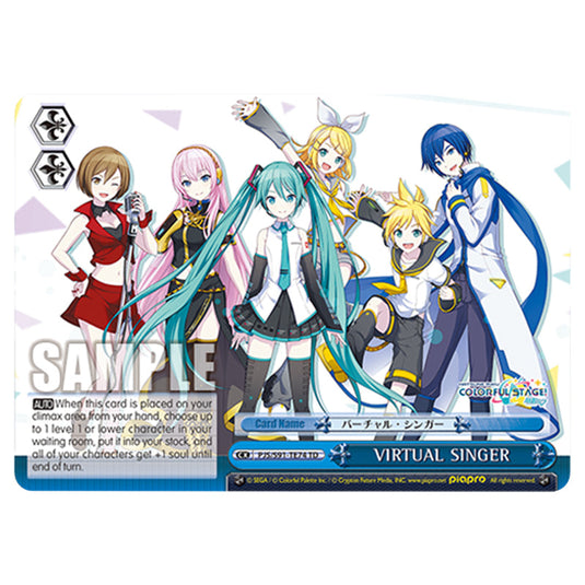 VIRTUAL SINGER PJS/S91-TE74 card from the Weiss Schwarz set Hatsune Miku: Colourful Stage!