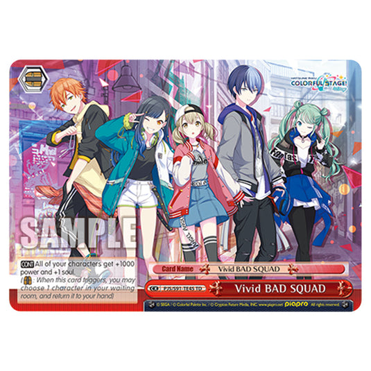 Vivid BAD SQUAD PJS/S91-TE45 card from the Weiss Schwarz set Hatsune Miku: Colourful Stage!