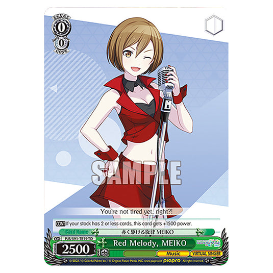 Red Melody, MEIKO PJS/S91-TE19 card from the Weiss Schwarz set Hatsune Miku: Colourful Stage!