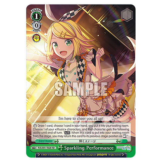 Sparkling Performance PJS/S91-TE28 card from the Weiss Schwarz set Hatsune Miku: Colourful Stage!