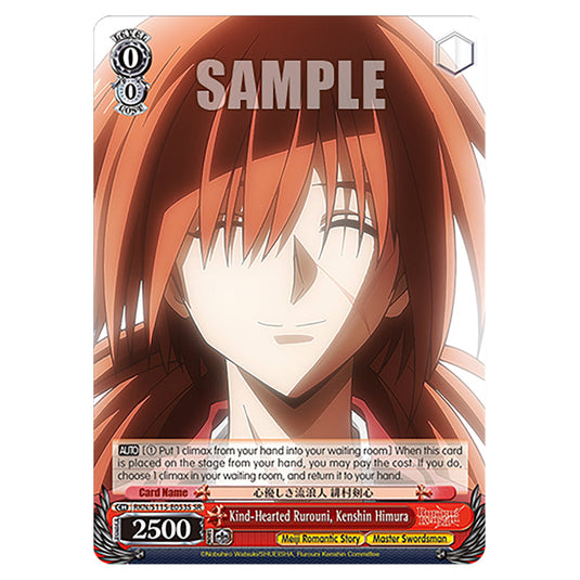 Kind-Hearted Rurouni, Kenshin Himura RKN/S115-E053S card from the Weiss Schwarz set Rurouni Kenshin