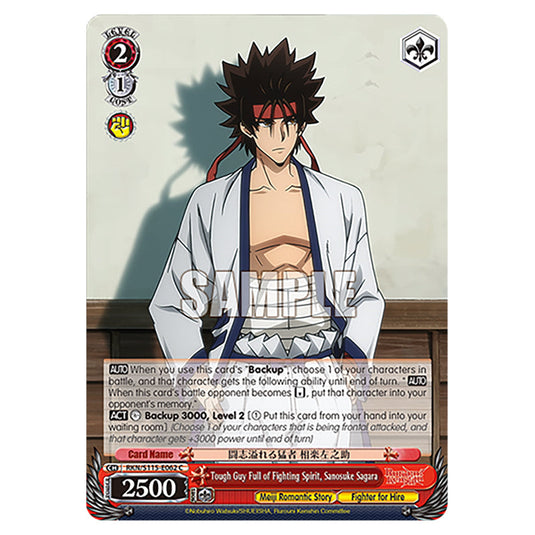 Tough Guy Full of Fighting Spirit, Sanosuke Sagara RKN/S115-E062 card from the Weiss Schwarz set Rurouni Kenshin