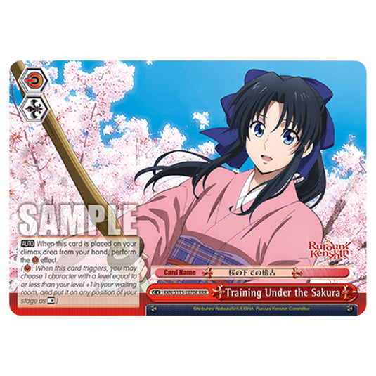 Training Under the Sakura RKN/S115-E070R card from the Weiss Schwarz set Rurouni Kenshin