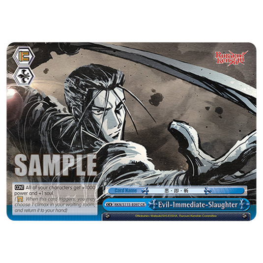 Evil-Immediate-Slaughter RKN/S115-E097 card from the Weiss Schwarz set Rurouni Kenshin