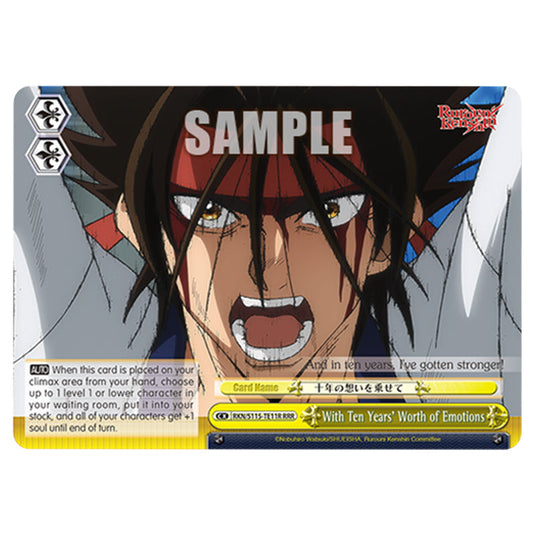 With Ten Years' Worth of Emotions RKN/S115-TE11R card from the Weiss Schwarz set Rurouni Kenshin