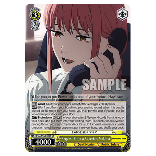 Weiss Schwarz - Chainsaw Man - Request From a Superior, Makima (SR) WSSC-CSM/S96-E009S