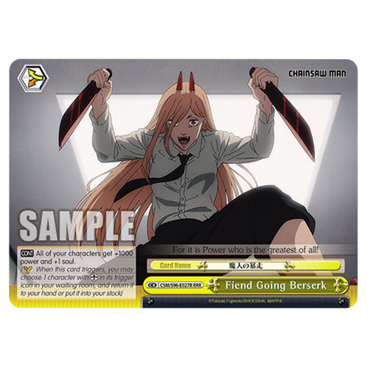 Weiss Schwarz - Chainsaw Man - Fiend Going Berserk (RRR) WSSC-CSM/S96-E027R